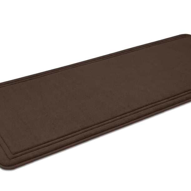 Alfombrilla de baño de espuma viscoelástica ITSOFT, antideslizante, 59 x 23 cm, color marrón chocolate