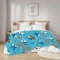 thumbnail image 4 of Underwater World with Funny Sharks Flannel Blanket Super Soft and Warm for Household,Bed Blankets Cozy, Shaggy, Lightweight for Couch Bed Sofa 40 x 30 inch for pet, 4 of 6