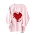 thumbnail image 2 of Inverlee Valentine's Day Sweatshirt Women Cute Love Heart Print Sweatshirts Work Pullover Sweater Tops Round Neck Teen Girls Long Sleeve Tops for Women, 2 of 4