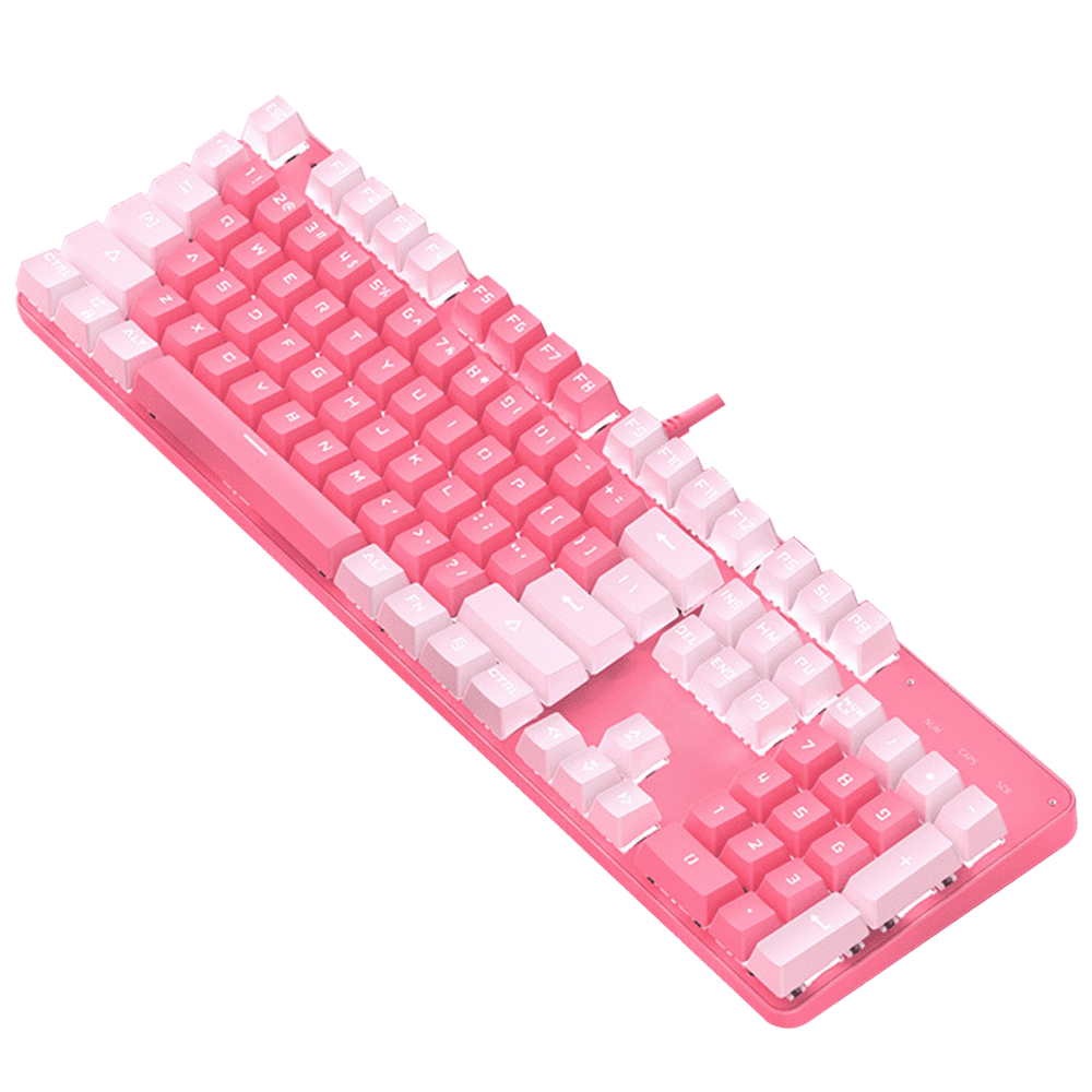 Mechanical Gaming Keyboard,104 Keys Keyboard, Cute Girl Heart Pink LED Backlit Cute Computer Keyboard,Compatible for Mac/PC/Laptop WHITE PINK |