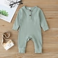 thumbnail image 2 of PatPat Baby's Cotton Knitted Style Solid Cardigan Long-sleeve Jumpsuit, 2 of 7