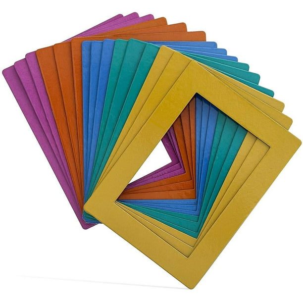 15-Pack Magnetic Picture Frames for Refrigerator, 5 Assorted Colors