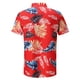 Aqestyerly tops for Men Men Hawaiian Short Sleeve Beach Shirt Printed Summer Casual Button Down Shirts - image 3 of 5