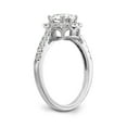thumbnail image 6 of Solid 14K White Gold Diamond Cushion Diamond Side-Stones with CZ Cubic Zirconia Center Stone Halo Engagement Ring Size 8, 6 of 8