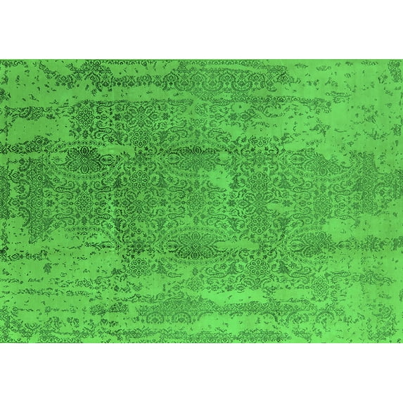 Ahgly Company Indoor Rectangle Oriental Green Industrial Area Rugs, 8' x 10'