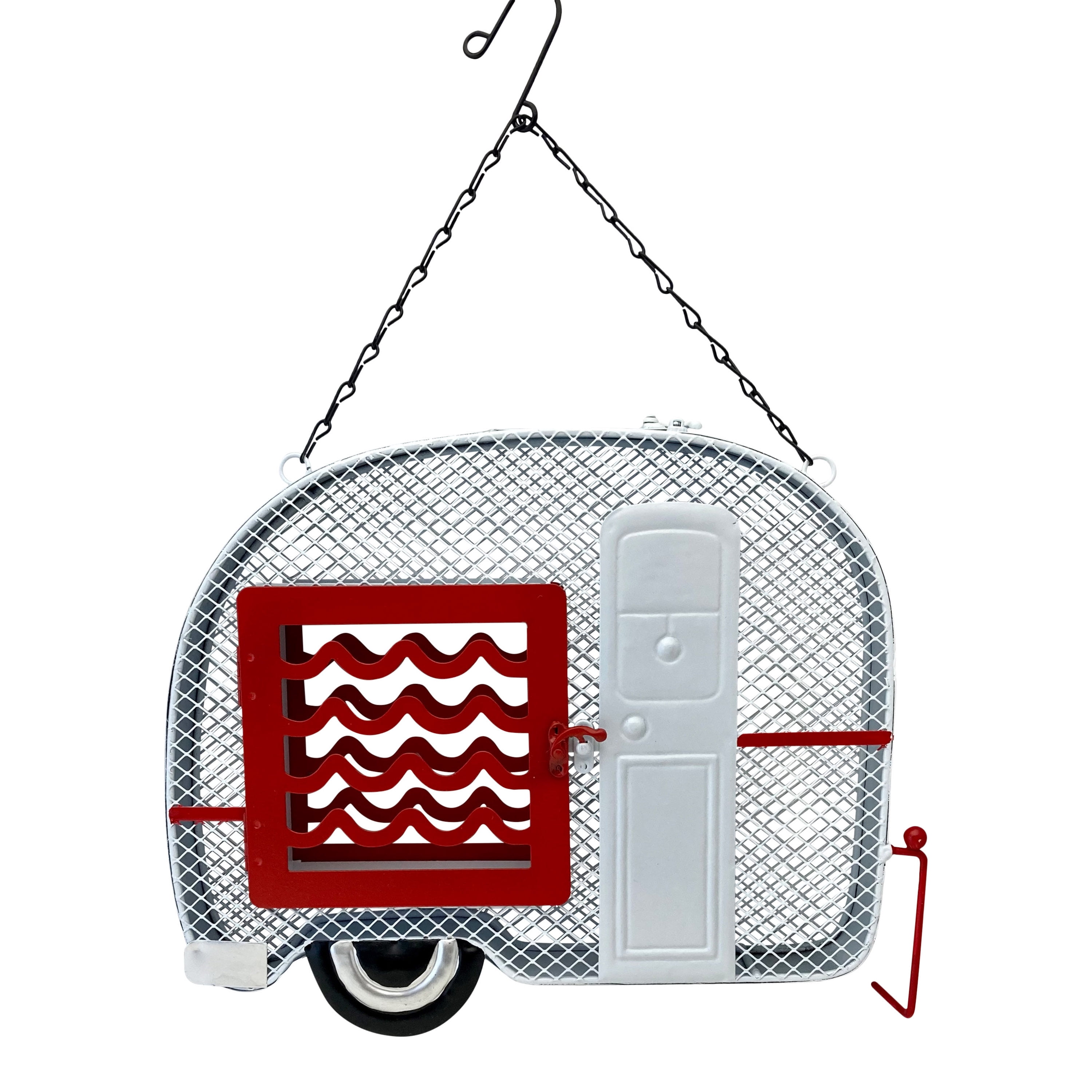 Gift Essentials Mesh Bird Feeder, Metal Sunflower Seed and Suet Feeder, White Camper