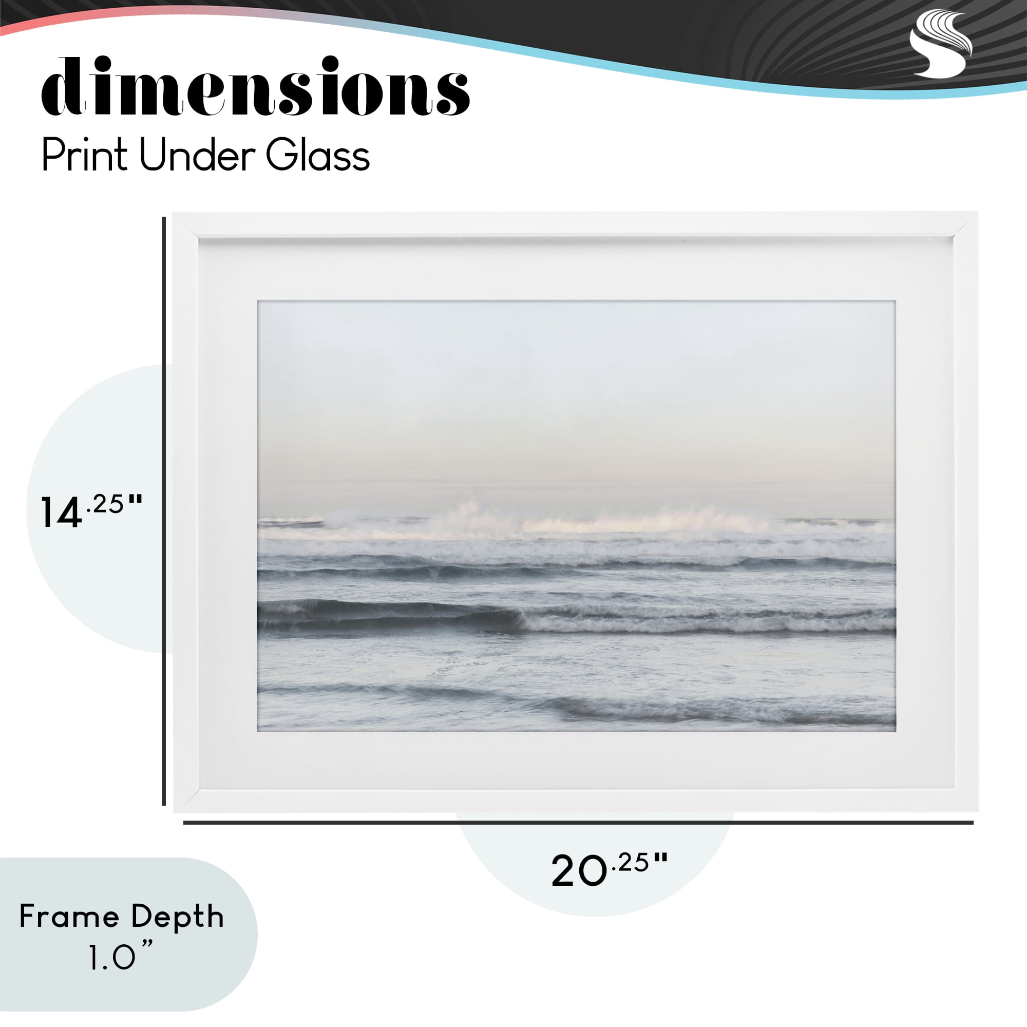 Stupell Industries Serene Ocean Waves Calmness White Framed Print Under Glass, design by Melissa McClain