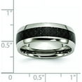thumbnail image 6 of Chisel Stainless Steel Polished with Black Carbon Fiber Inlay 8.2mm Band - Ring Size 7.5, 6 of 8