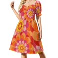 thumbnail image 1 of Flower Power de los 60 - ¡Sí, cariño! Vestido de manga corta, vestidos de baile, vestidos para el baile de graduación., 1 of 7