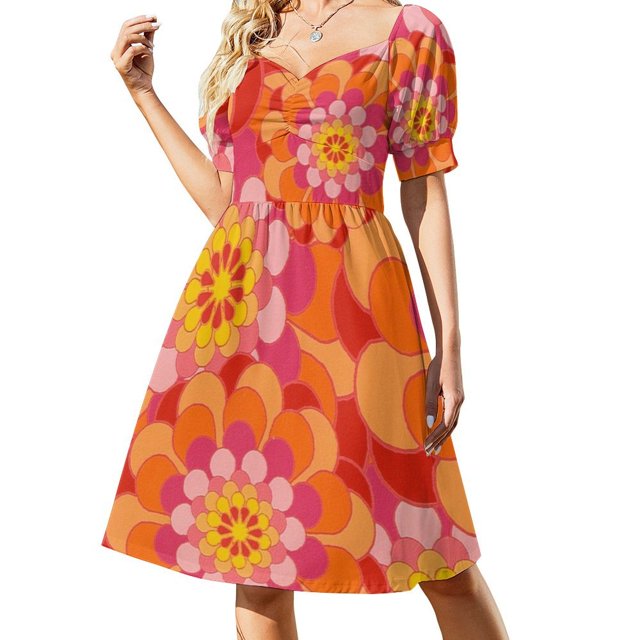 Flower Power de los 60 - ¡Sí, cariño! Vestido de manga corta, vestidos de baile, vestidos para el baile de graduación.