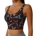 thumbnail image 2 of Daiia Eiffel Tower Printed Women's Sports Bra, Breathable Activewear Bra with U-Back Design and Removable Pads, Comfortable and Supportive for Yoga, Workout-Medium, 2 of 8