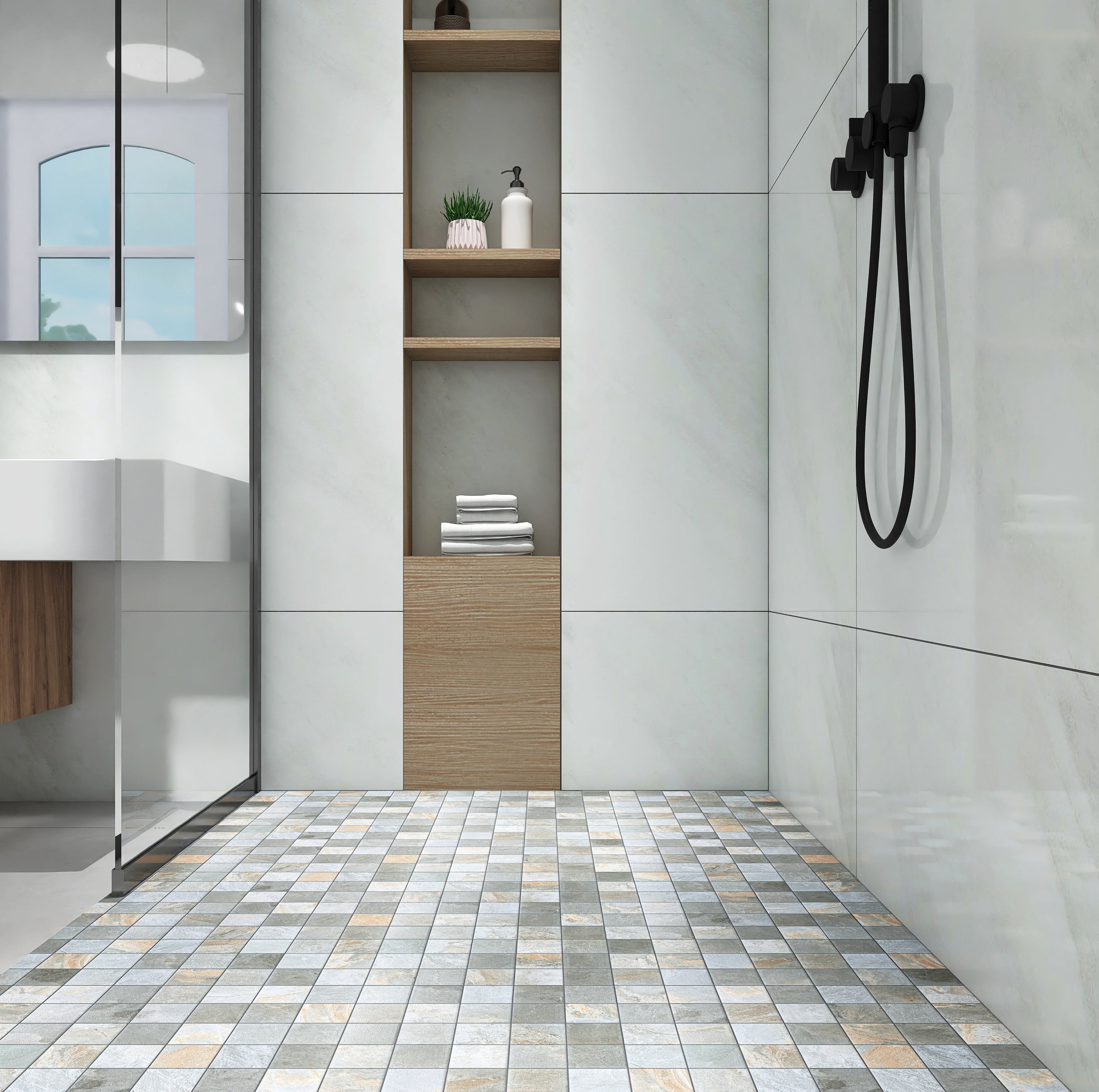 15-Sheets of 2 x 2 Grid Matte Porcelain Mosaic Wall Tile / Floor Tile