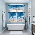 thumbnail image 3 of Blue Beach Coastal Kitchen Curtains Sets for Windows 36 Inch Length, Nautical Summer Seaside Ocean Rod Pocket Window Treatments Tier Curtains and Valances Set for Bedroom/Bathroom, 3 of 8