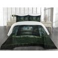 thumbnail image 2 of Ambesonne Gothic Quilted Coverlet 3 Pcs, Dark Haunted Castle, Queen Size, Green Grey, 2 of 4