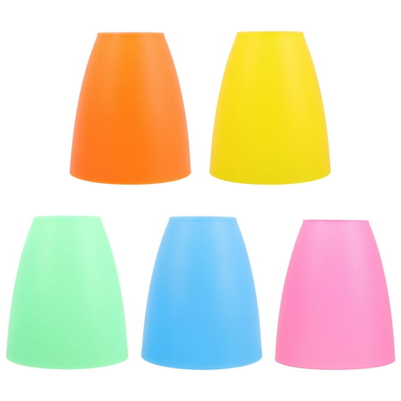 OFFIGAM 5-Pack Plastic Lamp Shades in Assorted Colors, and Simple Lamp Covers for Home Lighting