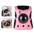 thumbnail image 4 of Mochila transportadora para mascotas (gato/perro pequeño), tipo cápsula, transpirable, con soporte. Rosa, 4 of 9