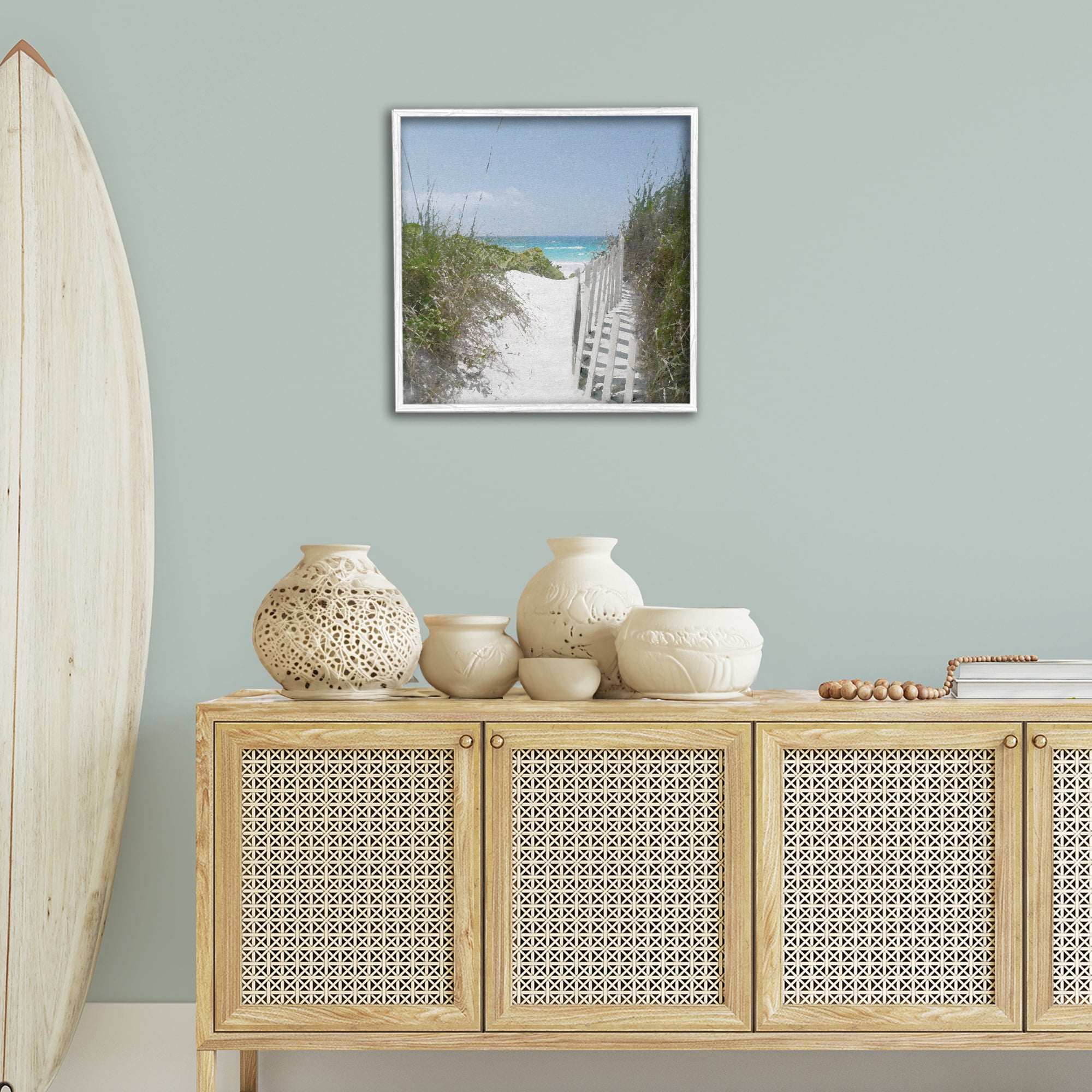 Stupell Industries To The Sea Landscape Coastal Photography White Framed Art Print Wall Art, 24 x 24