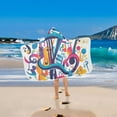thumbnail image 2 of Yayeee Kids Hooded Towels Toddler Soft Absorbent Beach Bathing Wrap 50" x 23.5", Musical Pattern, 2 of 5