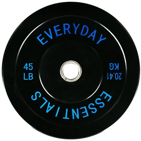 Everyday Essentials Olympic Bumper Plate Weight Plate with Steel Hub, 45 Pounds 