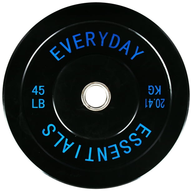 Everyday Essentials Olympic Bumper Plate Weight Plate w Steel Hub, 45