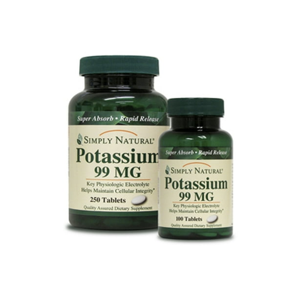 Simply Natural Potassium 99 mg, 100 Tablets