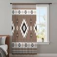 thumbnail image 4 of Brown Boho Sheer Curtains 96 Inches Long, Farmhouse Aztec Southwest Ethnic Geometric Light Filering Curtains, Privacy Drapes Simi Floor to Veiling Curtain for Living Room Large Window Treatment, 4 of 9