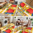 thumbnail image 5 of Children's Day Area Rugs 4'x6', Washable Small Throw Rugs for Office Bathroom, Cartoon Pencil Watercolor Yellow Striped Indoor Outdoor Rug Non-Slip Low Pile Carpet Runner Reversible Floor Mats, 5 of 8