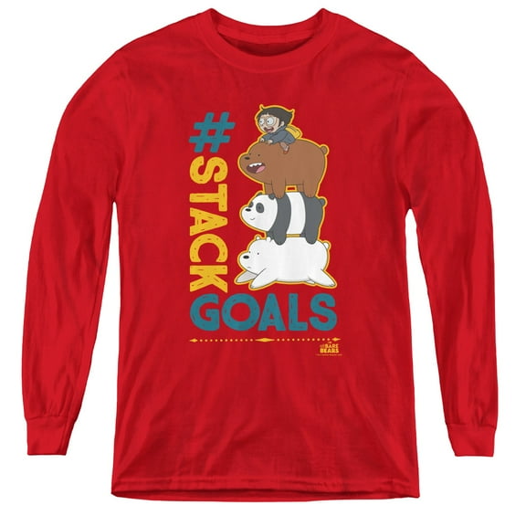 We Bare Bears - Stack Goals - Youth Long Sleeve Shirt - Small
