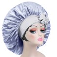 thumbnail image 3 of Satin Bonnet Silk For Hair Sleeping, Women Tie Bonnets Adjustable Night Cap Jumbo Size Comfortable Wide Band for Braids Curly Long Hair, 3 of 6