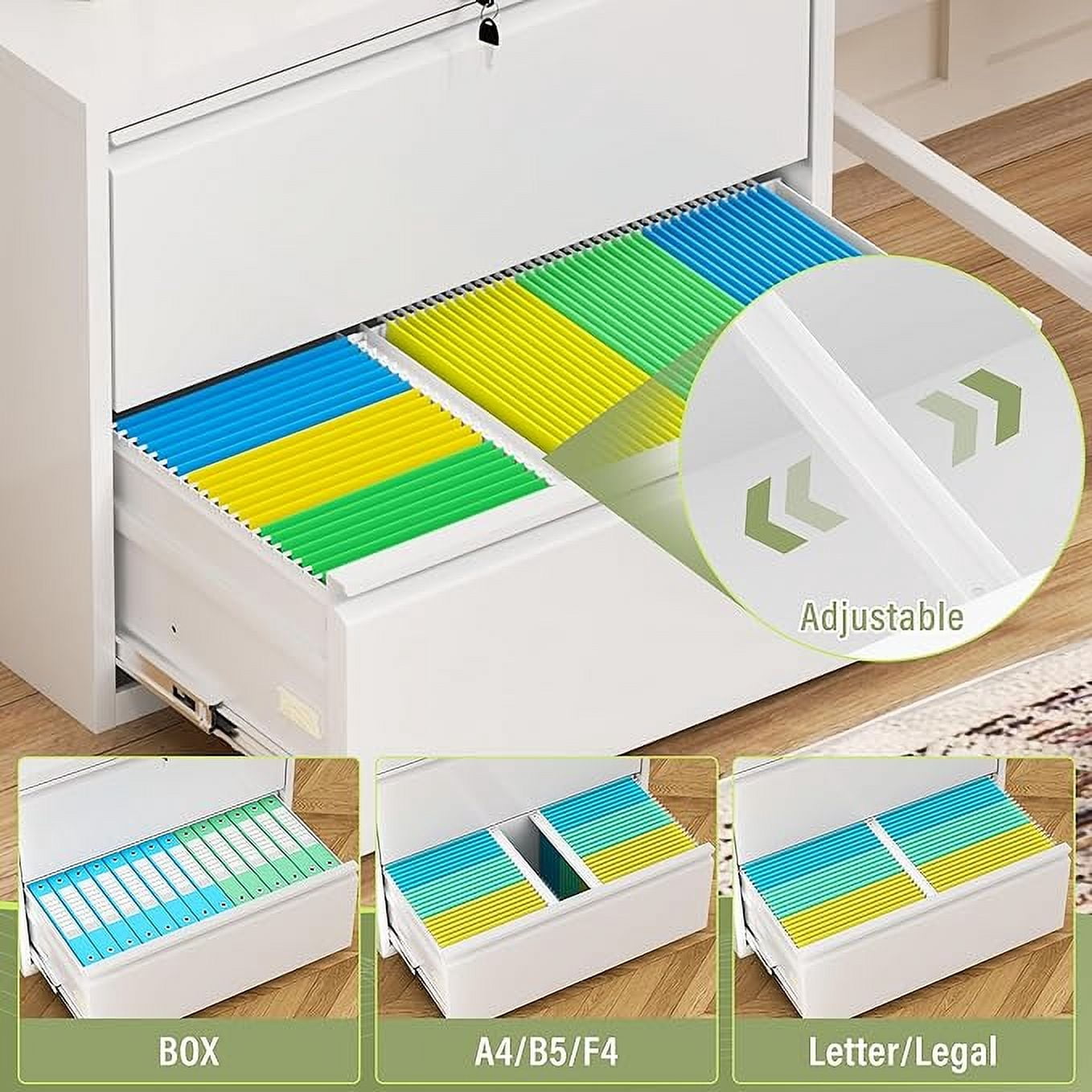 SOLAURA 2-Drawer Metal Lateral File Storage Cabinet with Lock, Office & Home Filing Cabinet for Files Legal/Letter/A4 Size (White)