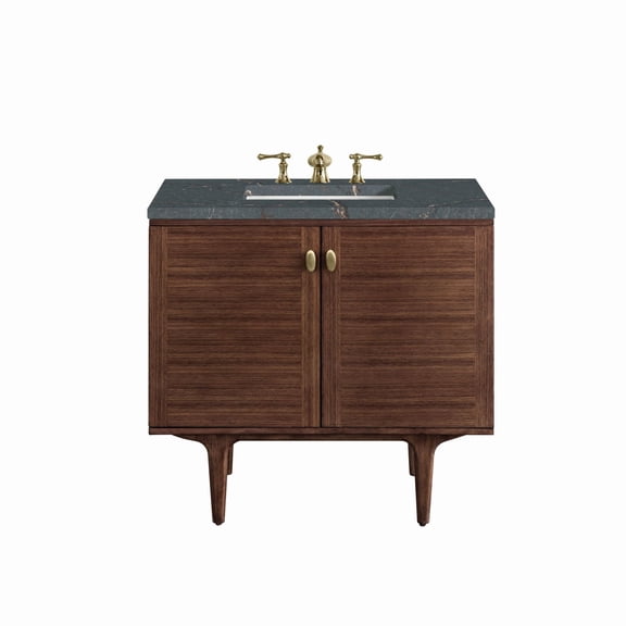 James Martin Vanities 670-V36-3Pbl Amberly 36" Single Basin Wood Vanity Set - Mid-Century