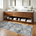 thumbnail image 5 of RUUGME Washable Abstract 3x8 Runner Rug: Living Room Entryway Runner Rug Indoor Non Slip Rubber Backing Vintage Large Soft Home Decor Mats for Bedroom Distressed Ultra Thin Low Pile Carpets 3x8 Blue, 5 of 9