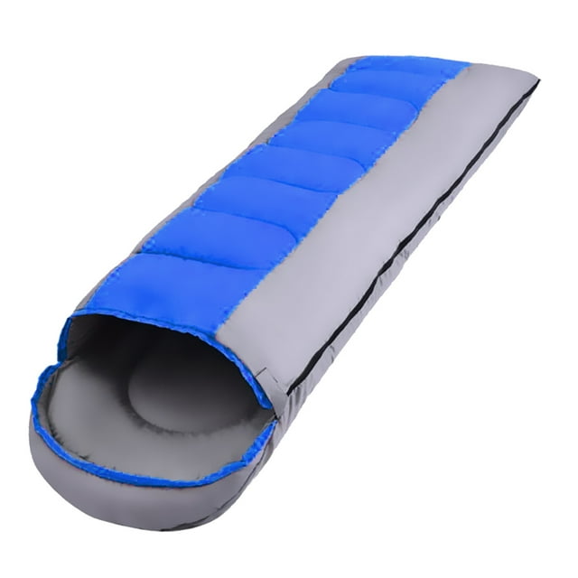 jinwen Lightweight Camping Hiking Envelope Sleeping Bag with Hood Blue