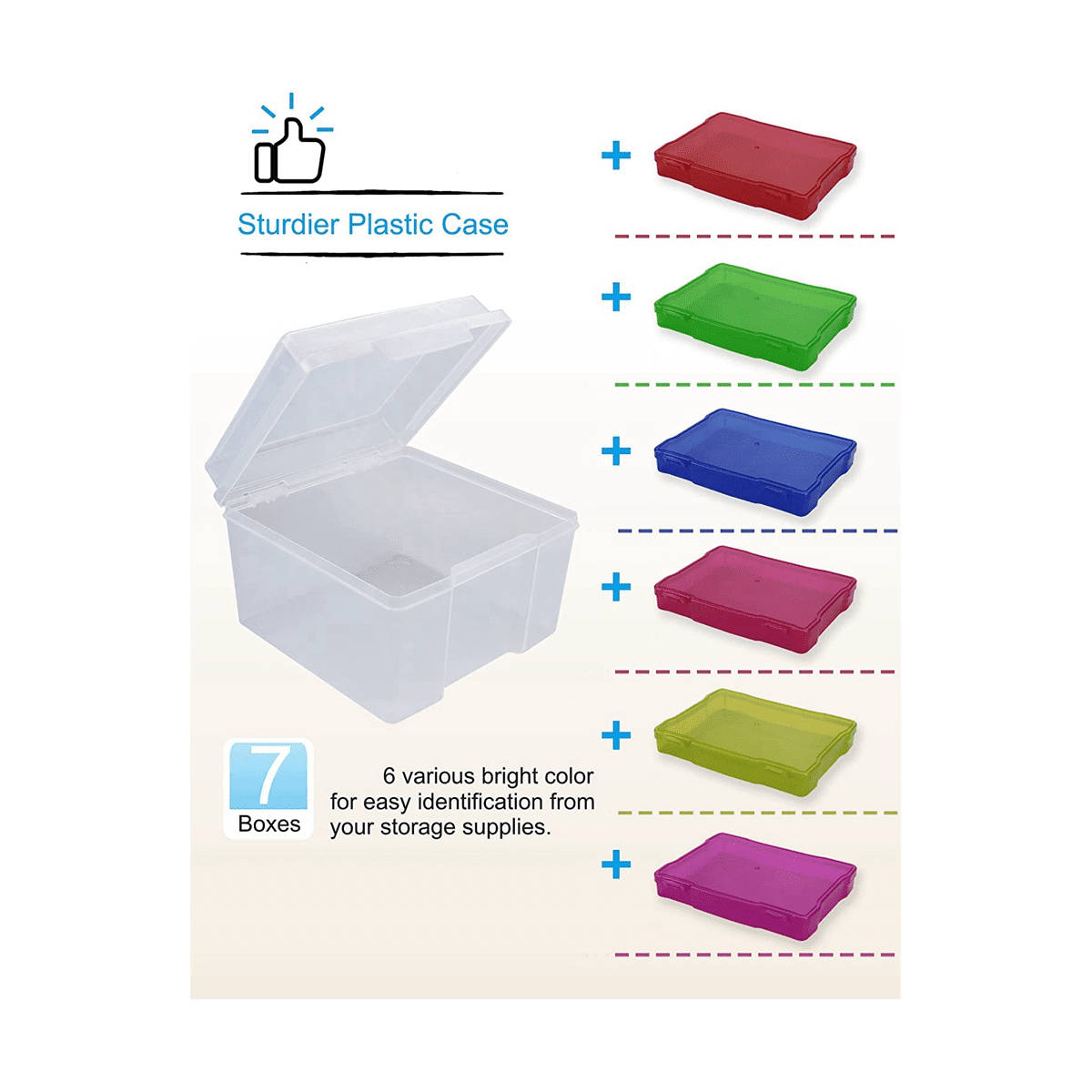 5X7 Inch Photo Storage Box Photo Organizer Picture Storage Containers Multicolor Plastic Photo Craft Keeper Case