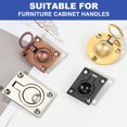 thumbnail image 5 of Uxcell Flush Pull Ring Handles,316 Stainless Steel Square Recessed Door Pull Hidden Boat Hatch Latch with Screws Gold, 5 of 7