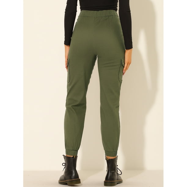 Womens cargo pants with elastic ankles 2025