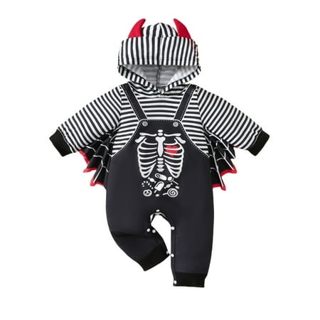 

GDEGE Children Casual Fashion Romper Jumpsuit Baby Boys Girls My First Hallow-een Bat Outfits Pumpkin Pants Set with Hat for to Baby Soft Warm Comfortable Romper Jumpsuit