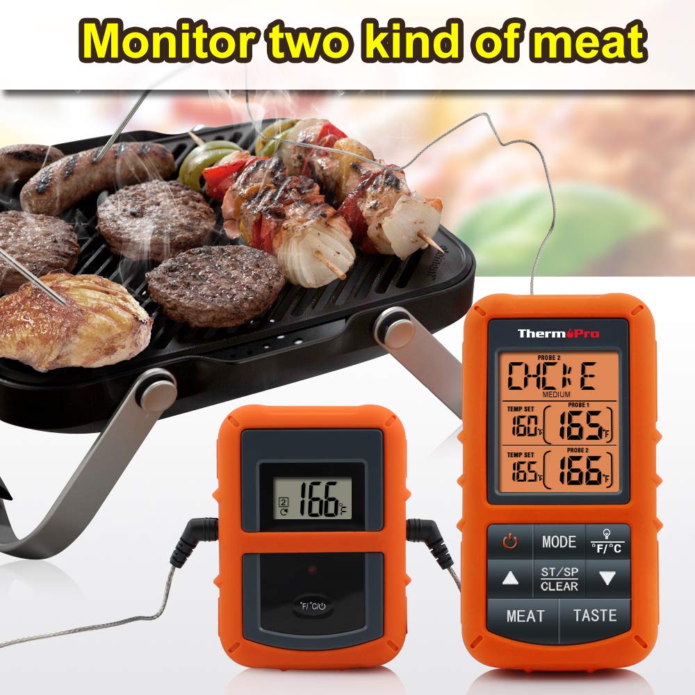ThermoPro TP20 Wireless Remote Cooking Food Meat Thermometer with Dual Probe for Smoker Grill BBQ Thermometer - image 4 of 8