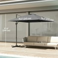 thumbnail image 3 of Outsunny Parasol Suspendu Déporté Carré 8'x8' pour Patio avec Base en Croix Gris Foncé, 3 of 10