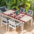 thumbnail image 2 of Valentine's Day Table Cloths for 5 Foot Rectangle Tables, Love Heart Roses Gnomes Romantic Rustic Patio Waterproof Elastic Fitted Tablecloths, Washable Rectangular Table Cover for Camping, 2 of 8