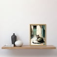 thumbnail image 2 of Street Cat Sunbathing on Cobblestone Street Modern Illustration Artwork Framed Wall Art Print A4, 2 of 4