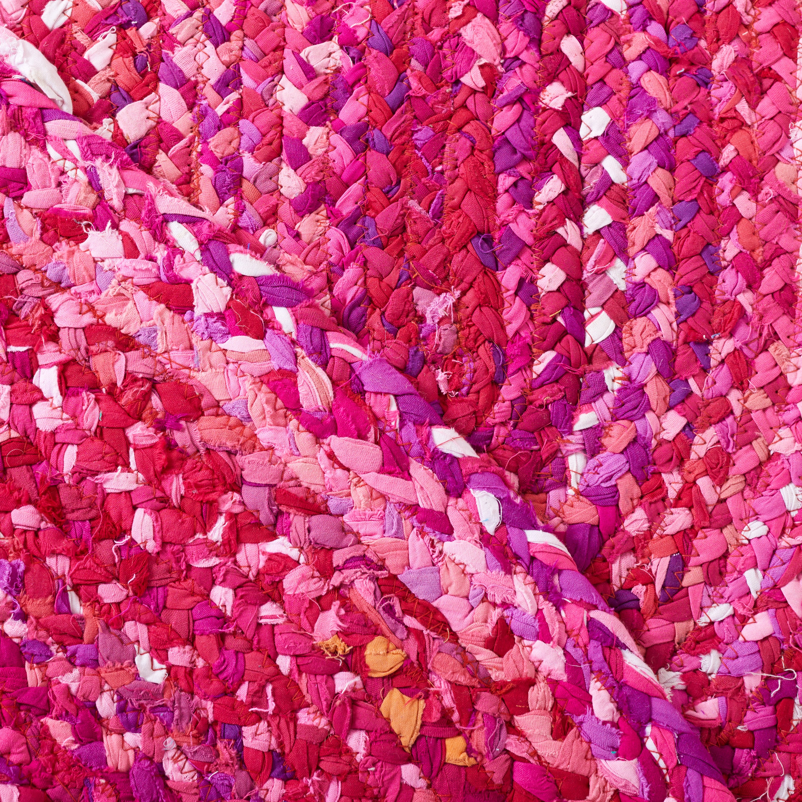 SAFAVIEH Braided Calvin Transitional Cotton Reversible Area Rug, Pink/Fuchsia, 5' x 8' Oval
