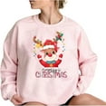 thumbnail image 2 of WEAIXIMIUNG Sweat à Demi-Zip pour Femmes 3TG Sweat de Noël pour Femmes Design Père Noël et Arbre Col Rond, 2 of 4
