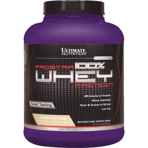 Ultimate Nutrition Prostar Whey Protein Powder, Low Carb Protein Shake with Bcaas, 25 Grams of Protein, Keto Friendly, 5 Pounds, Vanilla Crème