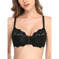 thumbnail image 5 of Deyllo Women's Sheer Lace Mesh Bra, Unlined Full Cup, Black 36C, 5 of 9