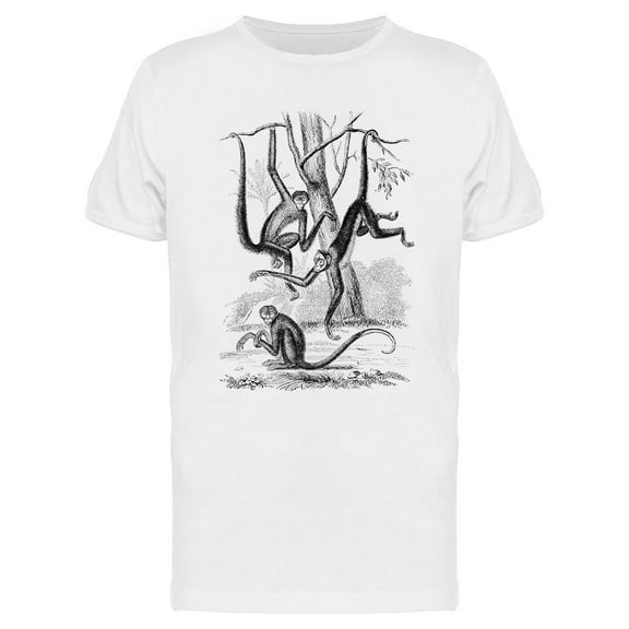 Spider Monkeys Vintage Design T-Shirt Men -Image by Shutterstock, Male XX-Large