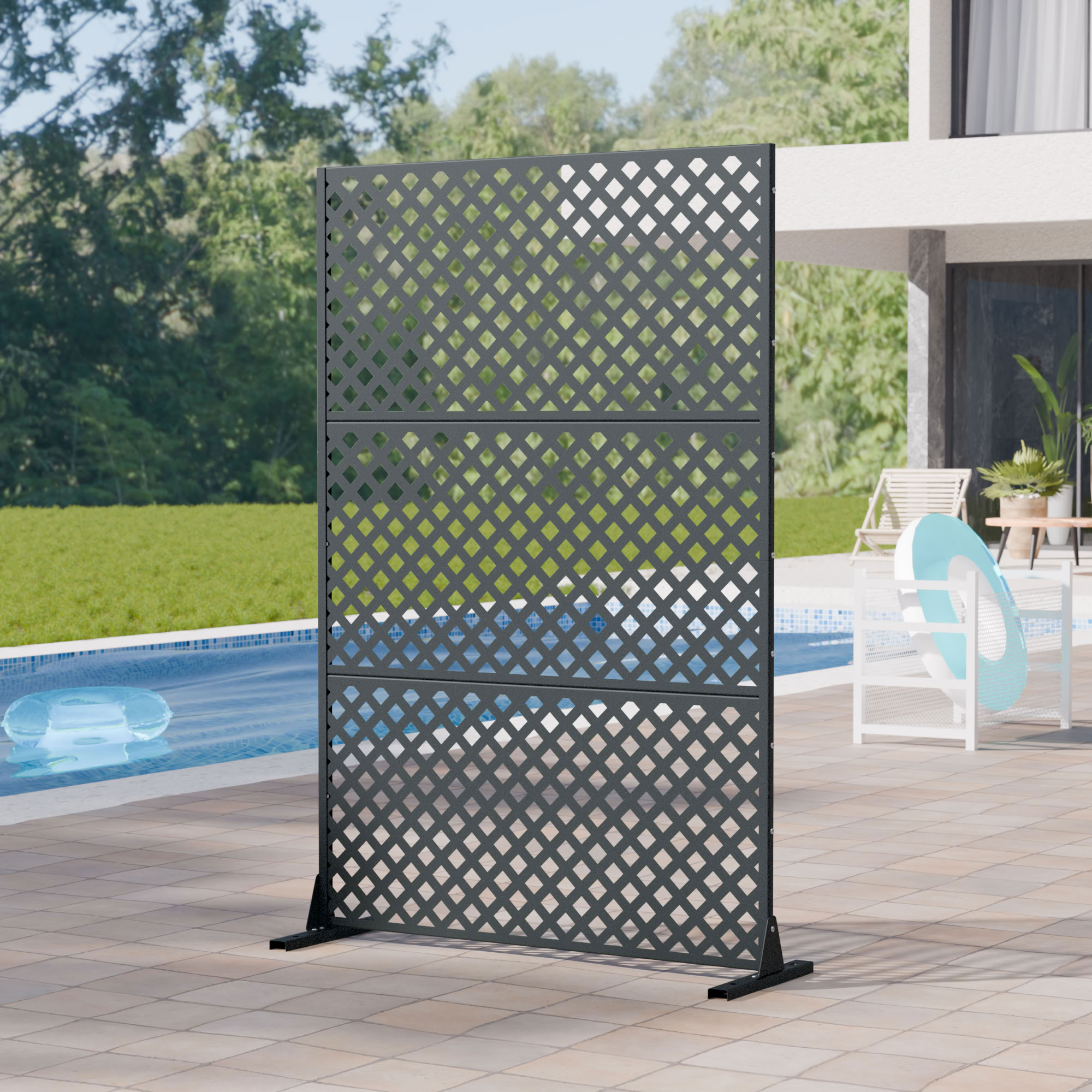 MAYEERTY 72*47in Outdoor Privacy Screen, Durable Metal Privacy Fence, Deck Privacy Panel for Patio, Balcony, Garden