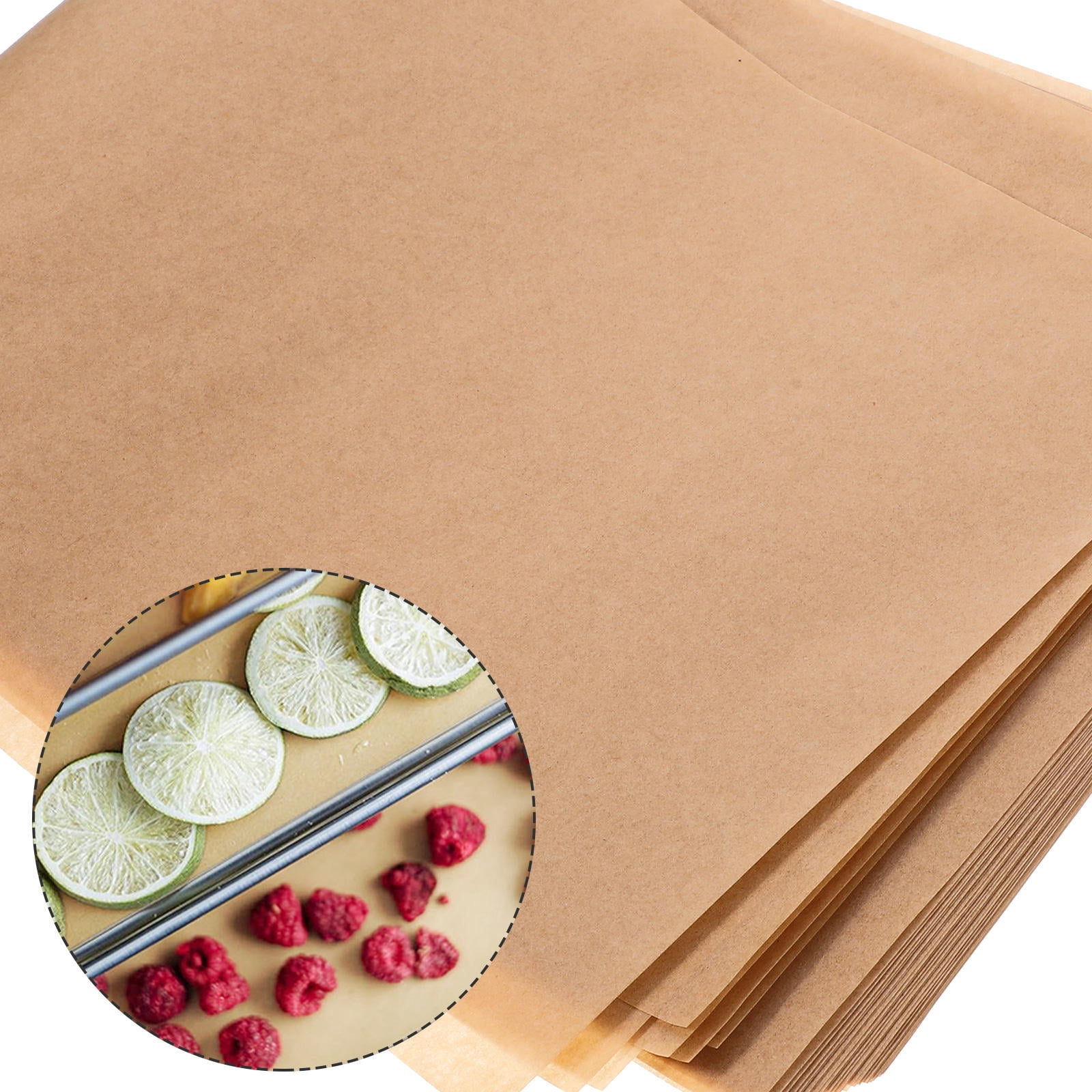 PAMINGONO 120 Sheets Heavy Duty Non-Stick Parchment Paper for Baking, Oven, Cookies, Pizza, Desserts, Freeze Dryer, Khaki Color