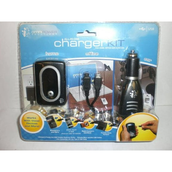 1pc OMNIPOWER SOLUTIONS BLK ALL-IN-ONE CHARGER KIT