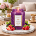 thumbnail image 3 of Large Decorative Glass Candle with Wood Wick, Berry Scent, 40-Hour Burning Candle for Home, Holidays, Women, Mom and Friends, 3 of 6